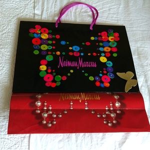 NEIMAN MARCUS Y2K SIGNATURE SHOPPING BAGS AND THE DECORATIVE CLIP ON BUTTERFLY